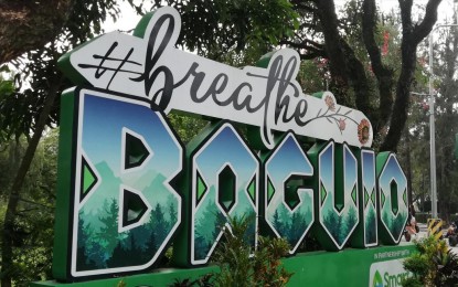 <p><strong>URBAN DECAY</strong>. A sign promoting Baguio City's “Breath Baguio” slogan is placed at Burnham Park in this photo from April 2022. As part of its plan to prevent the city from going toward full urban decay, the city government has lined up several projects geared toward raising funds for a number of projects. <em>(PNA photo by Liza T. Agoot)</em></p>