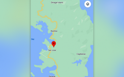 <p>Google map of San Jose, Dinagat Islands province.</p>