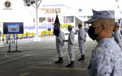 <p><strong>COMMUNICATIONS UPGRADE</strong>. Sailors and Marines from the Philippine Navy (PN) headquarters stand in formation during the launching ceremony of the Enhanced Electronic Document Management System and the Naval Operating Reporting System on May 16, 2022. The Naval Operating Reporting System (NORS) was created to assist in reporting individual status and operating conditions of all deployed naval ships, aircraft, and marine units, providing the leadership with timely situational awareness and a common operating picture for effective decision-making. <em>(Photo courtesy of PN) </em></p>