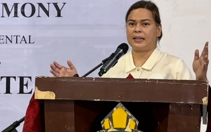 <p><strong>EDUCATOR'S WELFARE.</strong> Presumptive Vice President Sara Z. Duterte assures Friday (May 20, 2022) that she will focus on the welfare of the Department of Education (DepEd) teaching and non-teaching personnel when her term starts in July this year. Duterte is in Davao Occidental to administer the oath-taking of elected officials in the province.<em> (Photo courtesy of Jonalie Ramos)</em></p>