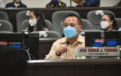 <p>General Santos City Councilor Jose Edmar Yumang during Tuesday's (May 24, 2022) regular session. The City Council passes a resolution opposing the Tampkan copper-gold project of Sagittarius Mines, Inc.<em> (Photo courtesy of Councilor Jose Edmar Yumang)</em></p>