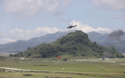 <p>T-129 ATAK Helicopter loitering over the target area <em>(Photo courtesy of PAF) </em></p>