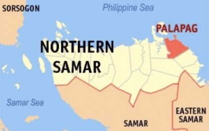 <p><strong>CLASH</strong>. The map of Palapag, Northern Samar, the site of a clash between soldiers and New People's Army rebels on May 25, 2022. The firefight killed a rebel and led to the recovery of firearms and ammunition. <em>(Google image)</em></p>