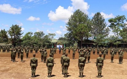 <p><strong>DEFENDERS.</strong> The 4th Infantry Division of the Philippine Army welcomes the 369 new graduates of the basic military training during the closing ceremony at Camp Osito Bahian in Malaybalay City, Bukidnon on May 23, 2022. The new batch of soldiers is composed of 51 females and 318 males. <em>(Photo courtesy of 4ID)</em></p>