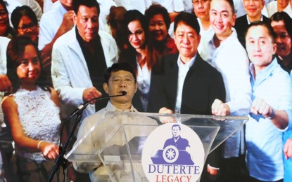 <p><strong>PARTICIPATORY GOVERNANCE.</strong> Interior and Local Government Secretary Eduardo Año cites participatory governance as one of the achievements of the Duterte administration during the Duterte Legacy Summit at the PICC in Pasay City on Monday (May 30, 2022). The two-day summit will highlight the legacies that President Rodrigo Roa Duterte will leave behind once he steps down from office on June 30. <em>(PNA photo by Avito C. Dalan)</em></p>