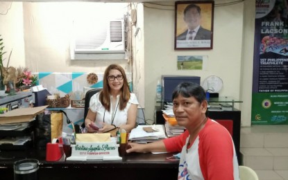 <p><strong>REVIVING TOURISM.</strong> Agapita Pacres, head of the Legazpi City Tourism Office, is shown during an interview with the Philippine News Agency on Monday (May 30, 2022). Pacres said the city’s tourism industry which was badly affected by the pandemic has started to rebound, with arrivals continuously increasing in the past months. <em>(Photo courtesy of Jun Arganda)</em></p>