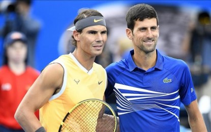 <p>Rafael Nadal and Novak Djokovic <em>(Photo courtesy of Anadolu)</em></p>