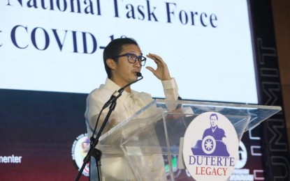 <p>Presidential Adviser on Covid-19 Response, Secretary Vince Dizon, at the "Duterte Legacy Summit" at Philippine International Convention Center, Pasay City on Monday (May 30, 2022)<em> (Photo by Avito Dalan)</em></p>
