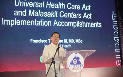 <p>Department of Health Secretary Francisco Duque III at the Duterte Legacy Summit on Tuesday (May 31, 2022) <em>(PNA photo by Avito Dalan) </em></p>