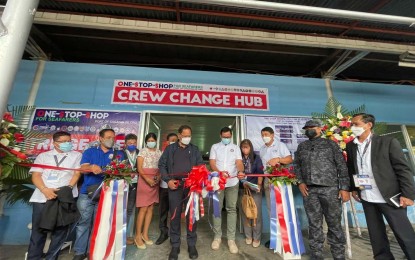<p><strong>NEW CREW CHANGE HUB.</strong> The ribbon-cutting ceremony for the new crew change hub housing a 'one-stop shop' of government services at the Cagayan de Oro Port on Tuesday (May 31, 2022). The Department of Transportation on Wednesday said the CDO port is the 12th such port meant to help ensure "efficient, safe ship operations," and help address the need for fresh manpower aboard commercial vessels.<em> (Photo courtesy of PPA)</em></p>