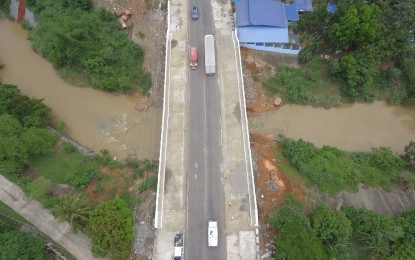 <p><strong>WIDENING.</strong> The Casolming Bridge along the Pangasinan-Zambales Road. The widening of the bridge is almost complete and will double its capacity with the addition of lanes on each side, a staff member of the Department of Public Works and Highways - Pangasinan's 1st Engineering District said Wednesday (June 1, 2022). <em>(Photo courtesy of DPWH - Ilocos Region)</em></p>