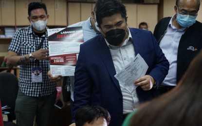 <p><strong>GRAFT COMPLAINTS.</strong> Anti-Red Tape Authority (ARTA) Director General Jeremiah Belgica and four other ARTA officials file their counter-affidavit and motion for reconsideration before the Office of the Ombudsman on Monday (June 6, 2022). Belgica thanked the Office of the Ombudsman for the opportunity to clarify the position of ARTA on the graft complaints filed by a telecommunication firm.<em> (Photo courtesy of ARTA)</em></p>