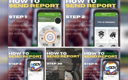 <p><strong>EMERGENCY RESPONSE</strong>. Baguio residents can follow these step-by-step guide to use the "Baguio In My Pocket" mobile application. The app is part of a PHP200-million project funded by the Office of President Rodrigo Duterte that allows the city to receive reports online and respond to emergencies immediately. <em>(Screenshot of the step-by-step procedure released by the city government)</em></p>