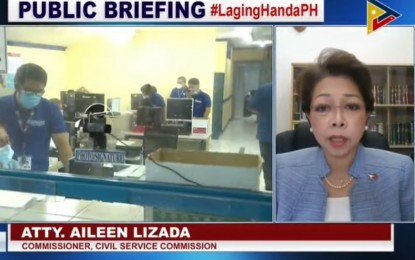 <p>CSC Commissioner Aileen Lizada <em>(Screengrab from Laging Handa briefing)</em></p>