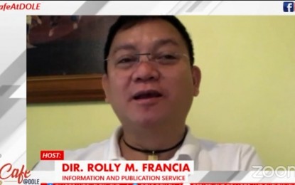 <p>DOLE Information and Publication Service (IPS) director Rolly Francia <em>(Screengrab from virtual forum)</em></p>
