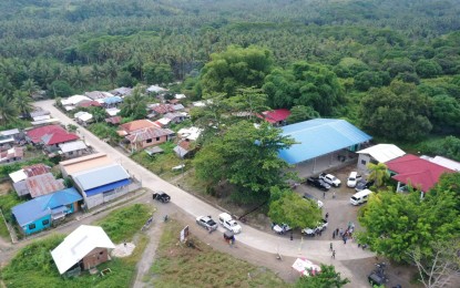 <p>Aerial shot of the newly-opened farm-to-market road under the Barangay Development Program in Barangay Napnapan Pantukan, Davao de Oro.<em> (Photo courtesy of Davao de Oro PIO)</em></p>