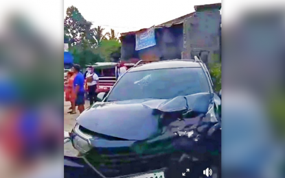 <p><strong>SUSPECTS’ VEHICLE.</strong> The bullet-riddled vehicle of two drug suspects-cum-smugglers following a shootout with policemen in Pigcawayan, North Cotabato on Wednesday (June 8, 2022). One of the suspects, identified as Bhan Ali, was killed in the shootout. <em>(Photo courtesy of Pigcawayan MPS)</em></p>