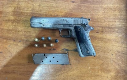 <p><strong>LEFT THE ARMED MOVEMENT</strong>. The pistol turned over by alias "Rex" when he surrendered to the military on Wednesday (June 8, 2022) in Hinabangan town, Samar province. The rebel used the firearm during his three years of armed struggle against government forces. <em>(Photo courtesy of Philippine Army)</em></p>