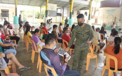<p><strong>INFORMATION DRIVE</strong>. The Philippine Army conducts an information drive on the extortion scheme of the CPP-NPA in Carranglan town, Nueva Ecija province attended by 54 individuals from the business sector on Tuesday (June 7, 2022). 1st Lt. Arnold A Quiñon, civil-military operations officer of Army’s 84th Infantry Battalion, said on Friday (June 10, 2022) that businessmen are being targeted by the rebels to generate funds for their terrorist activities. <em>(Photo courtesy of 7ID, Philippine Army)</em></p>