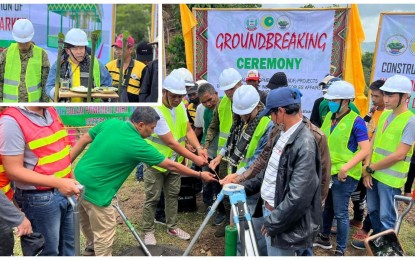 <p><strong>INFRA DEVELOPMENT.</strong> Ministry of Indigenous Peoples Affairs - Bangsamoro Autonomous Region in Muslim Mindanao Indigenous Peoples (MIPA-BARMM) Minister Melanio Ulama (inset) leads an indigenous ritual prior to the groundbreaking ceremonies for the construction of development projects in ancestral lands in Maguindanao Monday (June 13, 2022.) At least PHP49.7 million worth of infrastructure projects have begun construction in the Teduray IPs domain of Barangay Kabinge, Datu Saudi Ampatuan town. <em>(Photo courtesy of MIPA-BARMM)</em></p>