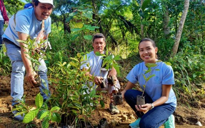 <p><strong>WORLD ENVIRONMENT DAY TREE PLANTING</strong>. Employees of the PrimeWater Infrastructure Corp. kicks off a nationwide simultaneous tree planting activity to celebrate the World Environment Day with the theme #OnlyOneEarth on Sunday (June 5, 2022). Through its corporate social responsibility (CSR) program “Daloy ng Paglingap'', PrimeWater's branches nationwide have planted almost 7,500 trees and seeds. <em>(Contributed photo)</em></p>
