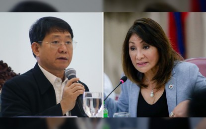 <p>DILG Secretary Eduardo Año (left) and Cebu Governor Gwen Garcia (right) <em>(File photos)</em></p>