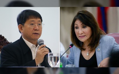 <p>DILG Secretary Eduardo Año (left) and Cebu Governor Gwen Garcia (right) <em>(File photos)</em></p>