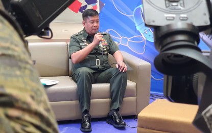 <p><strong>REBEL REDUCTION.</strong> Maj. Gen. Wilbur Mamawag, commander of the Philippine Army's 4th Infantry Division shares updates Thursday (June 16, 2022) of their anti-communist strategies in the Northern Mindanao. He said the creation of the Task Force to End Local Communist Armed Conflict reduced guerrilla fronts in the region, from 12 to three.<em> (PNA photo by Nef Luczon)</em></p>