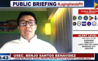 <p>DOLE Undersecretary Benjo Benavidez <em>(Screengrab from Laging Handa briefing)</em></p>