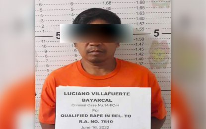 <p><strong>ARRESTED FOR RAPE.</strong> The PRO-13 reports the arrest of Luciano Bayarcal, 54, the fourth most wanted person in the Caraga Region, in an operation Thursday (June 16, 2022) in Barangay Dacudao, San Isidro, Davao Oriental. The suspect is facing  charges of qualified rape. <em>(Photo courtesy of PRO-13)</em></p>
