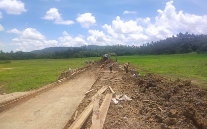 <p><strong>ROAD FOR PEACE.</strong> The ongoing farm-to-market road project in Las Navas, Northern Samar in this May 26, 2022 photo. The province of Northern Samar has just spent PHP14.44 million of the PHP120 million budget intended for the implementation of Barangay Development Program (BDP) in six villages previously threatened by the New People’s Army. <em>(Photo courtesy of Northern Samar provincial engineering office)</em></p>