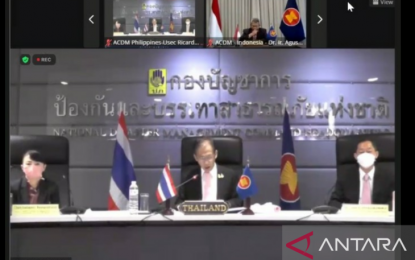<p>Screen capture of the 40th Asean Committee for Disaster Management on June 21, 2022. <em>(ANTARA/HO-BNPB/rst)</em></p>
