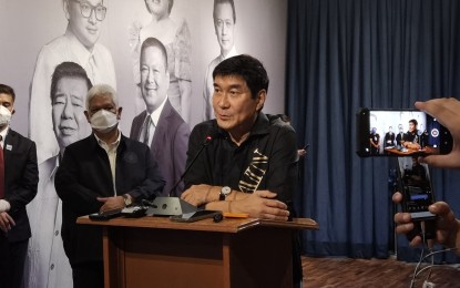 <p><strong>PROVE THEM WRONG.</strong> Senator-elect Raffy Tulfo said he will give his full support to the Marcos administration and prove the critics wrong during a media conference at the Senate on Monday (June 27, 2022). Among the priority measures that he will push for are those concerning the economy’s revival from the Covid-19 pandemic.<em> (PNA photo by Wilnard Bacelonia)</em></p>