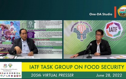 <p><strong>RECHARGE, REFLECT</strong>. Agriculture Secretary William Dar shares his plans, as his term is about to end on Thursday (June 30, 2022), in the Department of Agriculture's 205th virtual presser on Tuesday (June 28, 2022). He said this includes taking time to recharge, reflect, and pursue farming in Ilocos Sur, though, he is keeping his doors "open" for public service.<em> (Screengrab)</em></p>