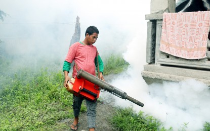 <p><strong>MISTING</strong>. The Provincial Health Office of Negros Oriental is undertaking misting activities in areas with a high prevalence of dengue cases to eradicate mosquitos that carry the dengue virus. Negros Oriental continues to experience an increase in dengue cases in recent months. <em>(PNA photo by Oliver Marquez)</em></p>