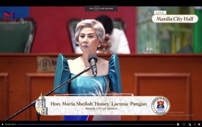 <p><strong>FEMALE POWER.</strong> Manila Mayor Honey Lacuna-Pangan bares her plans during the inauguration of the 12th City Council on Monday (July 4, 2022). As a doctor, health care will remain her priority.<em> (Screengrab from Manila-PIO Facebook)</em></p>