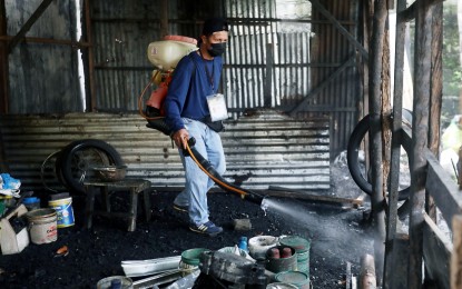 <p><strong>DENGUE PREVENTION</strong>. A mosquito fogging operation. Dengue cases in Negros Oriental continue to rise, prompting health authorities to call on the people to undertake measures, such as misting, to prevent the further spread of the disease. <em>(PNA file photo by Oliver Marquez))</em></p>