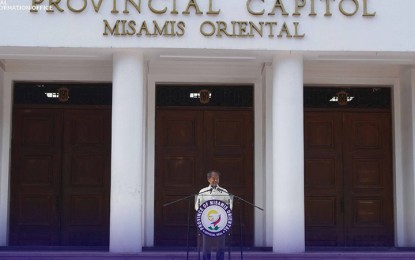 <p>Misamis Oriental Governor Peter M. Unabia during Monday's inaugural convocation on Monday, July 11, 2022. <em>(Photo courtesy of MisOr PIO)</em></p>