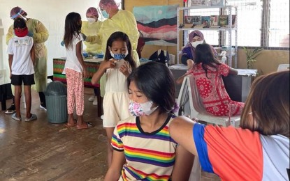 <p><strong>IP KIDS VACCINATED.</strong> Another batch of 100 indigenous people (IP) children aged 5-11 years old receives Wednesday (July 13, 2022) the second dose of the Covid-19 vaccine in Zamboanga City. As a bonus, they were also given fluoride treatment by the dental team of the city health office. <em>(Photo courtesy of Maria Christine Lim/ Zamboanga CHO)</em></p>