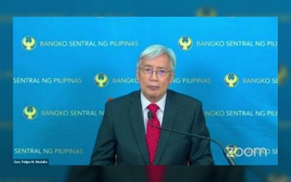 <p><strong>INFLATIONARY RISKS</strong>. Bangko Sentral ng Pilipinas’ (BSP) key rates have been increased by 75 basis points on Thursday (July 14, 2022), which BSP Governor Felipe Medalla traces to the need to address increasing risks to inflation outlook. He said the strong rebound of the economy gives monetary authorities continued leeway to tighten rates further. <em>(Photo from BSP Facebook page)</em></p>