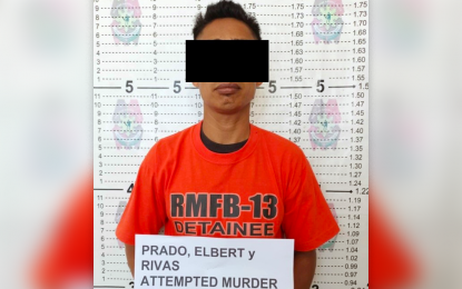 <p><strong>ARRESTED REBEL.</strong> Elbert Prado, 41, an alleged New People’s Army rebel, is arrested Thursday (July 14, 2022) in Barangay Diatagon, Lianga, Surigao del Sur. The suspect, who has a standing arrest warrant for attempted murder, was allegedly involved in the ambush of government militiamen on March 18, 2020, in Barangay Diatagon.<em> (Photo courtesy of SDSPPO)</em></p>