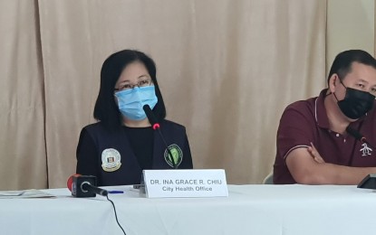 <p><strong>VAX INCENTIVES.</strong> Dr. Ina Grace Chiu (left), Cagayan de Oro City's Covid-19 vaccination coordinator joins Dr. Teodoro Yu Jr., medical officer of the City Health Office (CHO) for the Covid-19 briefing Monday (July 18, 2022). Chiu said the CHO plans to give incentives to those who take the Covid-19 vaccine. <em>(PNA photo by Nef Luczon)</em></p>
