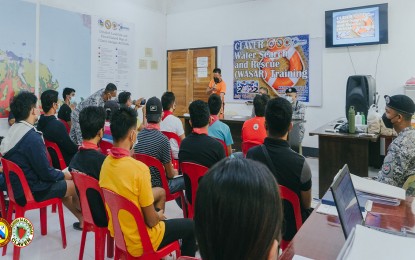 <p><strong>DISASTER PREPAREDNESS.</strong> 'Bantay Dagat' volunteers and frontline personnel from different agencies in Claver, Surigao del Norte, will undergo a five-day water search and rescue training from July 18-22, 2022. The training aims to hone the knowledge and skills of volunteers in disaster response and boost their preparedness against natural and man-made calamities.<em> (Photo courtesy of LGU Claver)</em></p>