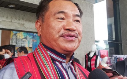 <p><strong>FLASH FLOODS</strong>. Ifugao Governor Jerry Dalipog during the 35th founding anniversary celebration of the Cordillera region. Dalipog said Tuesday (July 19, 2022) that the construction and improvement of the drainage canals and waterways in Banaue could address flooding in the area. <em>(PNA file photo by Liza T. Agoot)</em></p>