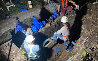 <p><strong>WATER SUPPLY DEFICIT.</strong> A repair and maintenance team of the Metro Dumaguete Water (MDW) conducts a replacement of a defective gate valve in this undated photo. The MDW has reassured city officials that it is currently undertaking projects that will address the water supply deficit in Dumaguete City. <em>(Photo courtesy of MDW)</em></p>