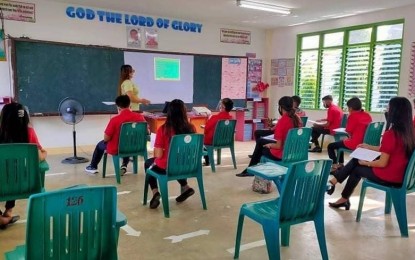 <p><strong>BACK TO SCHOOL</strong>. The Mulapula National High School in Passi City, Iloilo has implemented limited face-to-face classes during the school year 2021-2022. Public and private schools will be implementing the in-person classes after the Aug. 22 to Oct. 31 transition period, said DepEd Region VI information officer Hernani Escullar Jr. in an interview on Wednesday (July 20, 2022). <em>(Photo courtesy of Western Visayas DepEd) </em></p>