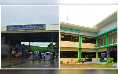<p>The newly-completed North Cotabato Provincial Veterinary Quarantine Services Center (left) along Davao-Cotabato highway in Barangay Old Bulatukan, Makilala town, and the two-story IPHO building inside the capitol grounds in Kidapawan City. <em>(Photos courtesy of North Cotabato PIO)</em></p>