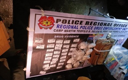 <p><strong>SHABU SEIZED</strong>. Joint police anti-drug operatives confiscate PHP7.14 million worth of suspected shabu from two individuals during a buy-bust in Silay City in Negros Occidental on Friday night (July 22, 2022). The suspects were identified as Razel Lyam Gamazan, 37, and Lennie Nava, 40, both residents of Barangay Pasong Tamo, Quezon City. <em>(Photo courtesy of Police Regional Office-Western Visayas)</em></p>