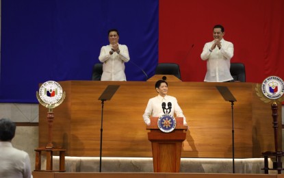 <p>President Ferdinand Marcos Jr. during his first State of the Nation Address. <em>(PNA photo by Avito Dalan)</em></p>