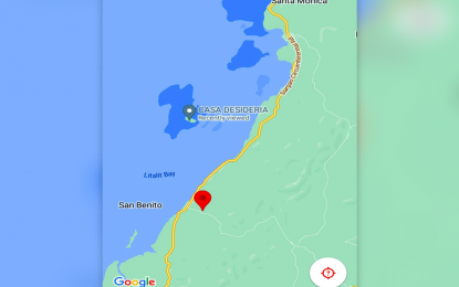 <p>Google map of San Benito, Siargao Island in Surigao del Norte, where the Litalit Bay is located.</p>
<p> </p>